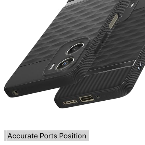 Image of Pikkme Back Cover for Motorola Moto G06 Power Camera Protection 3D Hexa Cube Design Silicone Protective Bumper Case (Black)
