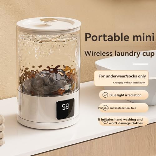 Lavadora de ropa interior mini con pantalla LED digital para lencería delicada y ropa de bebé 3