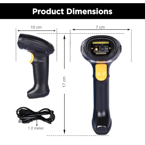 Image of RETSOL D-5015 Wireless 1D /2D Barcode Scanner 2.4GHz Bluetooth High Speed Digital Printed QR Cordless Reader with CMOS Image Sensor Technology for Retail Store Supermarket Warehouse (Black, 1 Pc)