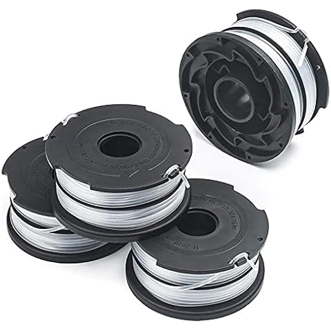 THTEN DF-065 90517175 Replacement String Trimmer Spools for Black Decker GH710 GH700 GH750 Weed Eater Refills Line 36ft 0.065" Auto-Feed Dual Line Edger Parts (4 Pack) Cover