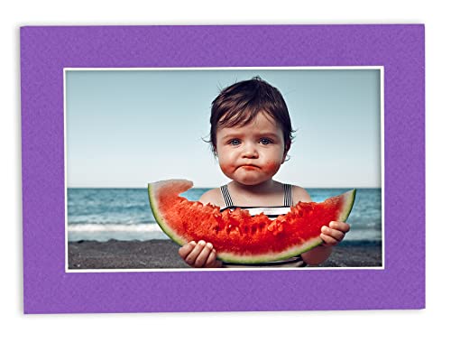 8X10 Mat For 11X14 Frame - Precut Mat Board Acid-Free Show Kit With Backing Board, And Clear Bags Purple 8X10 Photo Matte Made To Fit A 11X14 Picture Frame Matboard For Framing, Pack Of 1 Mat #TOP6