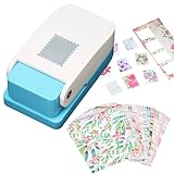 クラフトパンチ 切手 穴あけパンチ 24枚模様紙付き DIY 手作り 四角 紙工芸 ハンドクラフト 手動式 軽量 簡単握れる 滑り止めエンボス加工 装飾用品 多用途 高耐久 幼稚園・小学校・工作教材 趣味 ホビー 手帳 デコレーション ペーパークラフト カード作り (柄入り紙なし) [並行輸入品]