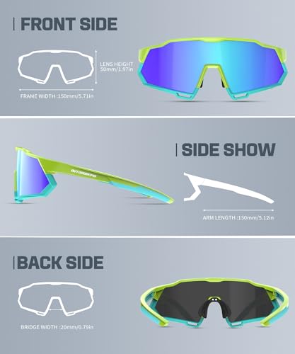 Image of Sport Polarized Sunglasses for Men and Women, Stylish and Lightweight Cycling Sunglasses with UV400 Protection