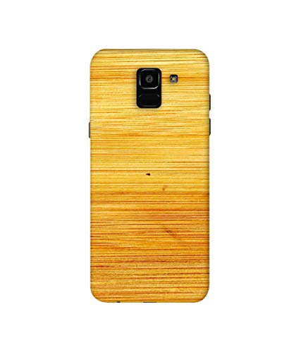 Image of Amazon Brand - Solimo Designer Yellow Brush Texture 3D Printed Hard Back Case Mobile Cover for Samsung Galaxy J6