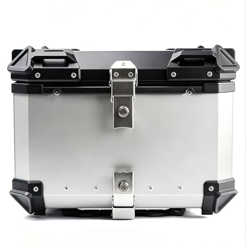 Sghudiny Motorcycle Rear Top Case for Zero FX Trail 2025-2026,Waterproof Storage Box Tail Trunk Lock Large Capacity Luggage Case Scooter Dirt Bike Street Bike,Silver-55L