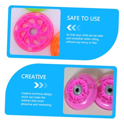 2 Piezas Ruedas de Entrenamiento Luminiscentes para Bicicleta con Material PU de Alta Resistencia y Diseño Reforzado para Estabilidad Instalación Fácil Ruedas Auxiliares para Niños miniatura 2
