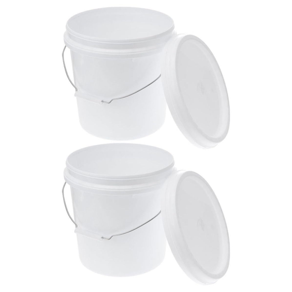 Alasum 2 Piezas Cubo de Pintura Cubo de Pigmentos de Plástico Redondo Tapa, 10l, Blanco, Diseño de Cierre Seguro, Mantiene y Seco, para Almacenamiento de Pintura