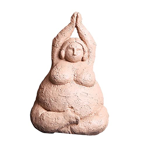 LOOM TREE® Modern Yoga Decor Polyresin Fat Lady Figurine Statue Ornament Style 01 | Home Decor | Figurines Deal