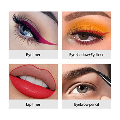 Kmeamty Gel Eye Liner Pencil Set, 12 Colors Retractable Long-Lasting Smooth Waterline Eye Liner Lip Liner Eyeshadow - Vegan, Cruelty Free #TOP5