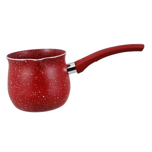 NAMOARLY Scaldproof Handle Mini Milk Warmer Pot Stainless Steel Milk Saucepan Tea Pot Strainer for Liquid Heating