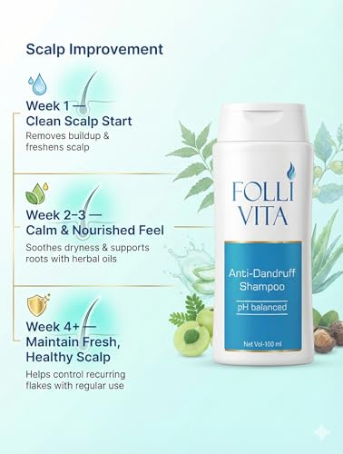 Image of Anti-Dandruff Shampoo - Ayurvedic Anti-Flake & Scalp Purifying Formula with Tea Tree, Neem, Aloe Vera, Amla, Bhringraj & Brahmi | pH Balanced | Cleanses Scalp & Reduces Itchiness | 100 ML