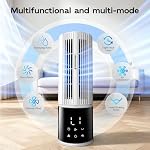 Portable Air Conditioners, Evaporative Swamp Cooler, Cooling Tower Fan with Mist Humidifier, 3 Speeds, Oscillating, Timer, Remote for Bedroom, Office, Dorm - Portable AC Standing Fan (Glacier White)
