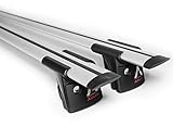 Maximale Traglast: 70 kg | Abschließbar durch integrierte Schlösser | Mit T-Nut Aufnahme | 1 Set Aluminium Dachträger für die aufliegende Dachreling | TÜV geprüft und City Crashtest zertifiziert | Schnelle Lieferung | Top-Qualität