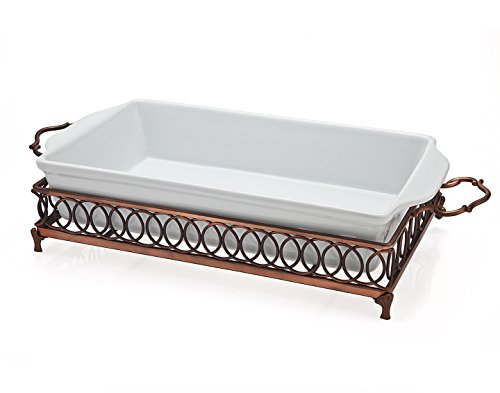 Godinger Hanover 3 Quart Baker Plates, Copper