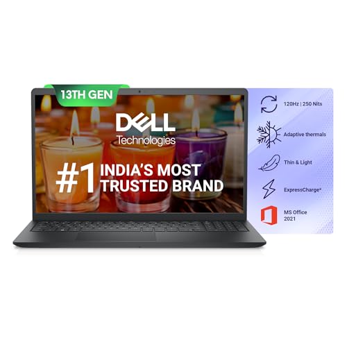 Dell 15, Intel Core i3 13th Gen - 1305U, 8GB DDR4 RAM, 512GB SSD, FHD 15.6'/39.62 cm, Windows 11, MSO'21, Titan Grey, 1.69kg, 120Hz 250 nits Display, 15 Month McAfee, Thin & Light Laptop