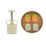 2pcs 50g Cookie Stamps Pineapple Shape, Thickness Adjustable Moon Cake Mold Set Festival DIY Hand Press Cookie Dessert Cutter Pastry Decoration Tool Maker