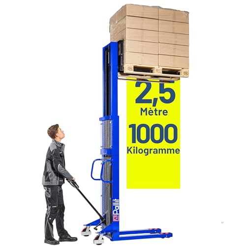 Pallit Gerbeur hydraulique Lift-XL | Hauteur de Levage 2500 mm | Capacité de Charge 1000...