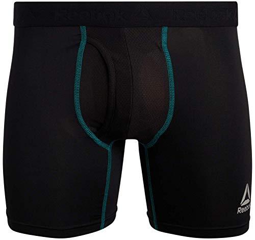 Reebok Men's Boxer Briefs - 8 Pack Performance Mens Underwear Boxer Briefs with Fly Pouch - Athletic Underwear for Men (S-XL), Size X-Large, All Black4