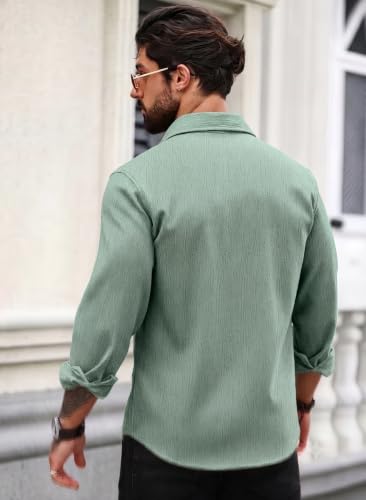 Image of Men Popcorn Shirt Trendy Stylish Casual Look Formal Office Office Party Daily Use Comfortable Fashion Shirt Outfit