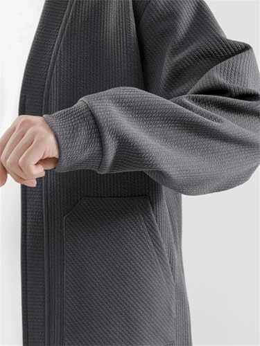 Men's Knit Cardigan Solid Color Classic V-Neck Long Sleeve Zipper Knitwear Loose Cardigan Sweater4