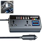 P/ure Sine Wave Car Inverter 12v/24v to 220v,Vehicle Powers Converter with 2 Sockets & 3 USB Ports,Portable Power Bank & Laptop Car Charger,Universal Car Plug Adapter for Safe Device Charging