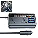 P/ure Sine Wave Car Inverter 12v/24v to 220v,Vehicle Powers Converter with 2 Sockets & 3 USB Ports,Portable Power Bank & Laptop Car Charger,Universal Car Plug Adapter for Safe Device Charging