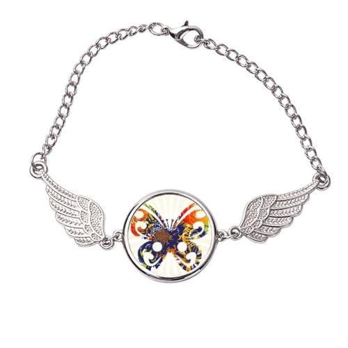 Bracelet ailes d'ange en métal Art Déco : le cadeau idéal avec motifs de fleurs