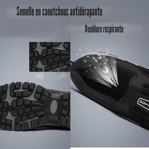 ACosySch Chaussure de Marche Homme sans Lacets Baskets de randonnée en Plein air Chaussures de randonnée à Enfiler pour Homme Chaussures orthopédiques Chaussures légères pour Le Travail – vue 5