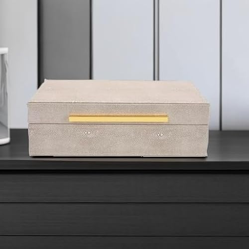 XIGEXIGE Ivory Shagreen box Faux Leather Decorative Boxes,Keepsake And Memory Storage Decorative Boxes with Lids for Modern Home Decor Jewelry Box Organizer - Cosy Home Interiors XIGEXIGE Ivory Shagreen box Faux Leather Decorative Boxes,Keepsake And Memory Storage Decorative Boxes with Lids for Modern Home Decor Jewelry Box Organizer - Image 5