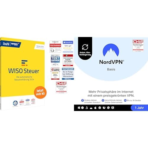 WISO Steuer 2025 (für Steuerjahr 2024) + NordVPN Basis, 10 Geräte