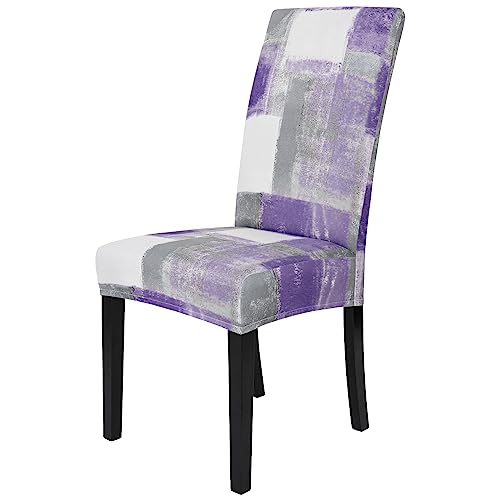 Gibelle Dining Room Chair Covers Set of 4, Purple Kitchen Chair Covers