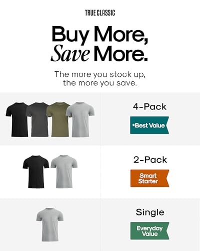 Image of True Classic Mens T-Shirts - Curved Hem or Pocket Tee, Mens Drop Cut Lounge /Sleep or Heavyweight Tshirt