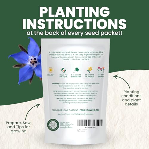 Borage – 4,000 Seeds for Planting – 2026 Season – 4 Ounce Pouch - Image 4