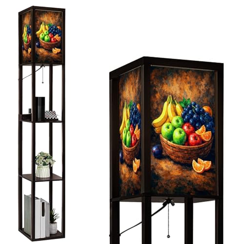 BVCAHSAW Floor Lamp with Shelves Fruit Basket Still Life Bananas