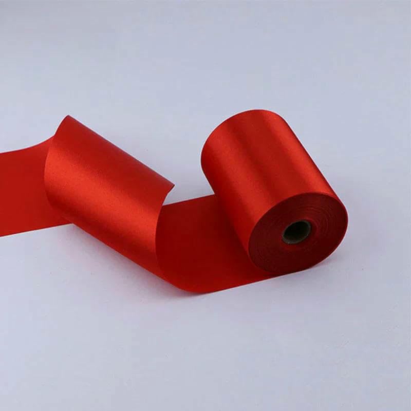 Cinta de satén de 8 cm, 10 cm y 15 cm de ancho, 25 metros por rollo, ideal para bodas, fiestas, decoración de sillas, coches y fiestas, costura hecha a mano, 6 rojos, 15 cm x 25