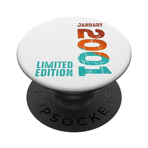 2001 Edición Limitada 2001 Enero 2001 Año 2001 Retro 2001 PopSockets PopGrip Intercambiable