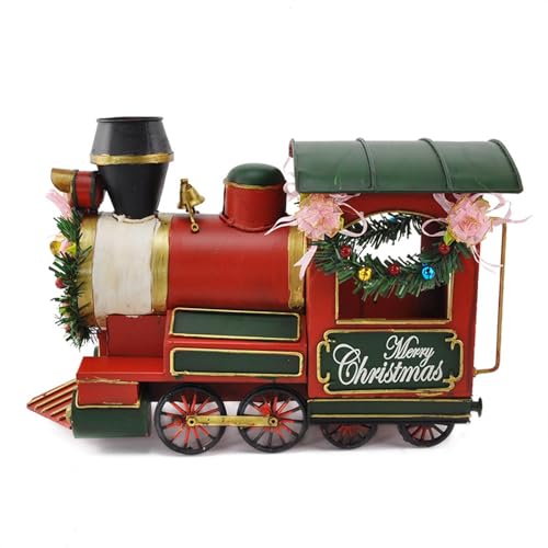 Vaveren Modelo de trem de natal decoração de natal adereços coleções vintage crianças adultos brinqu