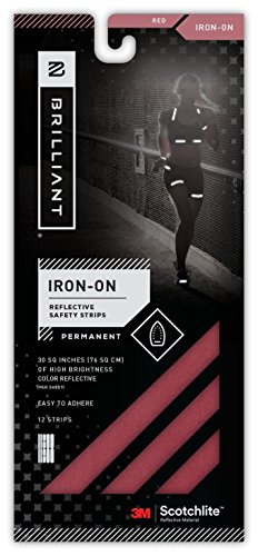 Brilliant Reflective Strips, Iron-On (Red)