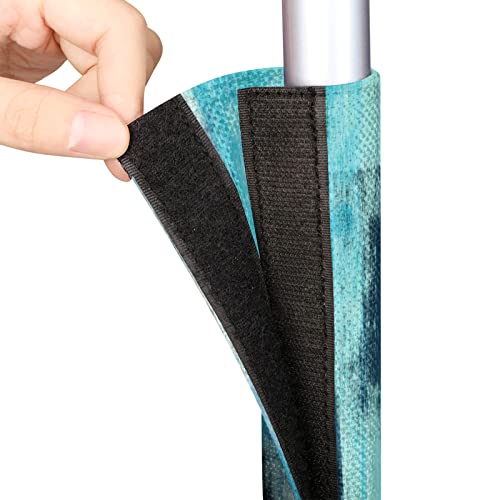Image of Pardick Refrigerator Door Handle Covers Set of 2 Turquoise and Grey Abstract Art Washable Dishwasher Mocrowave Fridge Oven Door Decor Handle Cover Keep Your Kitchen Appliance Clean from Food Stains