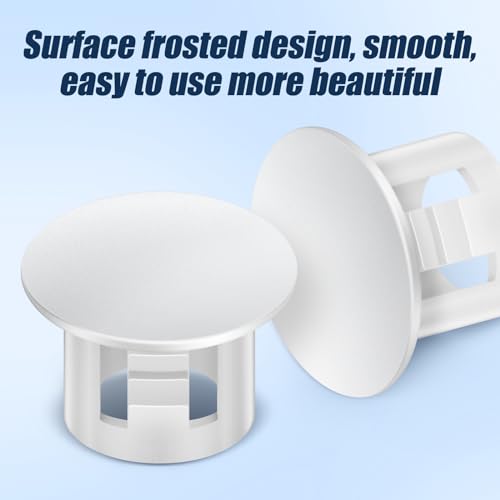 Image of 100PCS 5 /16 inch White Plastic Plugs Hole, Round PA66 Plug Furniture Hole Decorative Cover