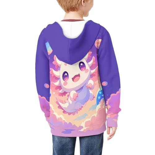 Image of Biyejit Kids Novelty 3D Graphic Printed Hooded Sweatshirt Boys Girls Zip Up Hoodies Age 6-16 Years