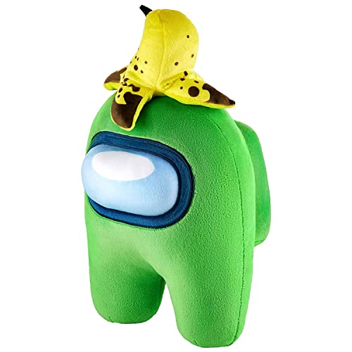 Among Us Huggable Serie 2, color verde con plátano, altura 30 cm