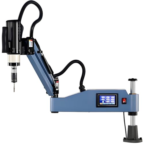 Máquina de roscado servo eléctrica de 600 W, brazo universal con rotación de 360°, control de velocidad continuo y pantalla táctil CNC, tapper vertical para acero/aluminio, 8 pinzas