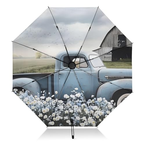 Parapluie compact Old Truck pliable à ouverture automatique pour homme et femme