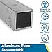 6061 Aluminum Tube-Square, Unpolished (Mill) Finish, Extruded, T6 Temper, AMS-QQ-A 200/8, ASTM B-221, ASTM B221-14, AMS- 4150, ASME-SB- 221, 3