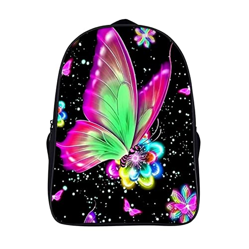 Sac à dos scolaire respirant et économique en effort avec motif papillon 3D pour enfant
