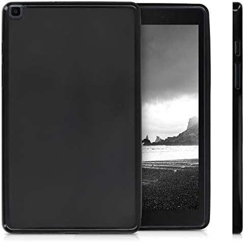 kwmobile TPU Silicone Case Compatible with Samsung Galaxy Tab A 8.0 (2019) - Case Soft Flexible Shock Absorbent Cover - Black Matte