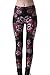 QZUnique Women's Red Rose Skull Leggings Stretch Workout Pants