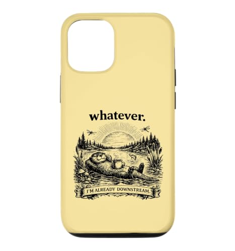 Whatever Unbothered Cottagecore Otter ���[���A �X�}�z�P�[�X iPhone 12/12 Pro �p