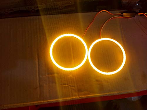 Image of 2 x 80mm 93 LED CCFL Headlight COB Angel Eyes Halo Ring Lamp (Warm white)